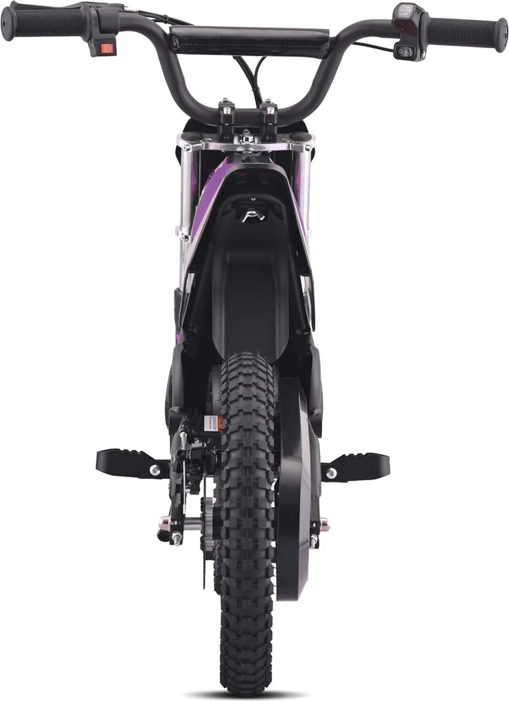 Mota elétrica infantil ROOKIE X 24V (14"), bateria de lítio, motor de 250 W, travão de disco Roxa