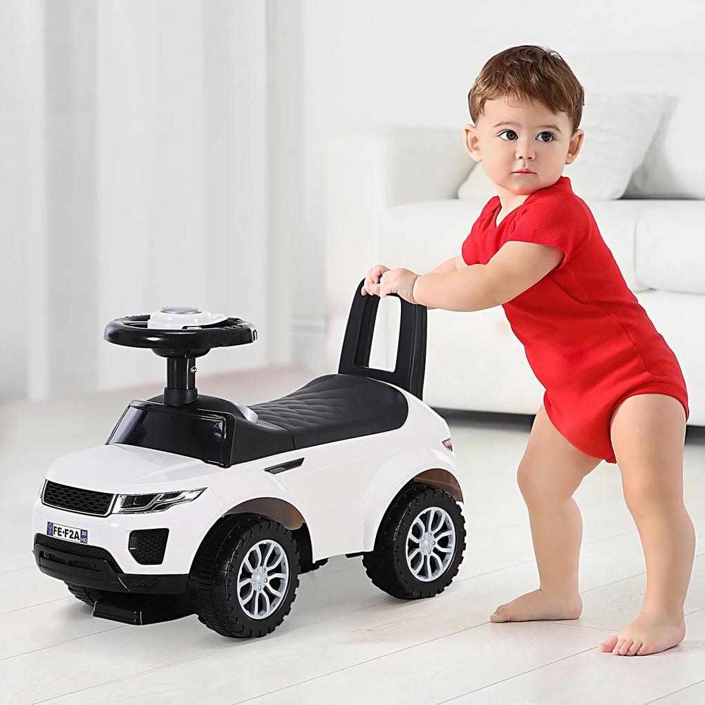 HOMCOM Quad andarilhos Carro Infantil sem Pedais para Bebê Estilo de Carreira de Andador de Brinquedo com Alto-falante 60x38x42cm