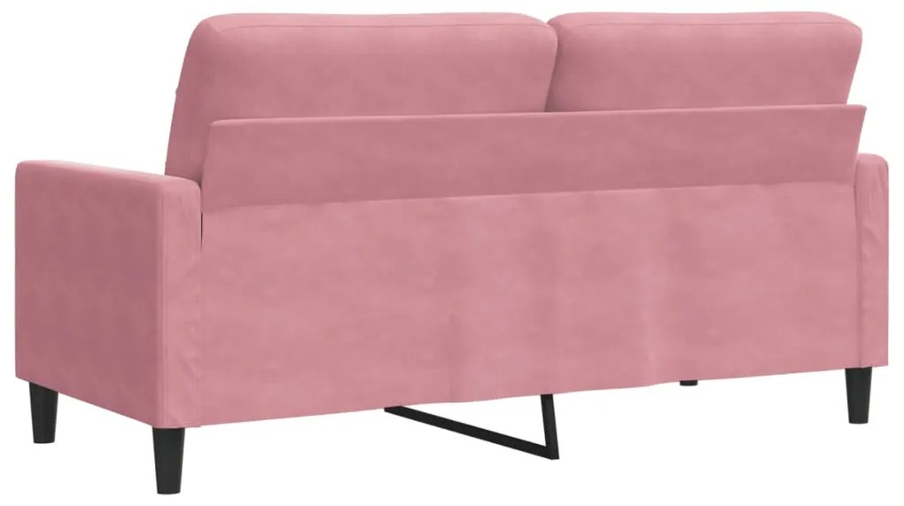 Sofá de 2 lugares veludo 140 cm rosa
