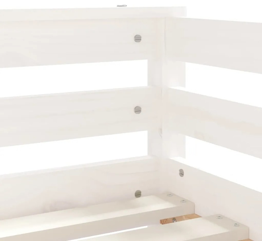 Estrutura cama infantil c/ gavetas 70x140cm pinho maciço branco
