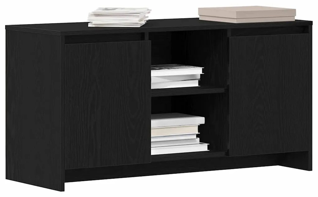 Armário de TV vidaXL Carvalho Preto 102x37,5x52,5 cm de Madeira de Eng