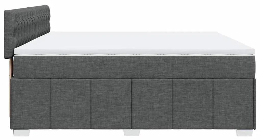 Cama com molas/colchão 200x200 cm tecido cinzento-escuro