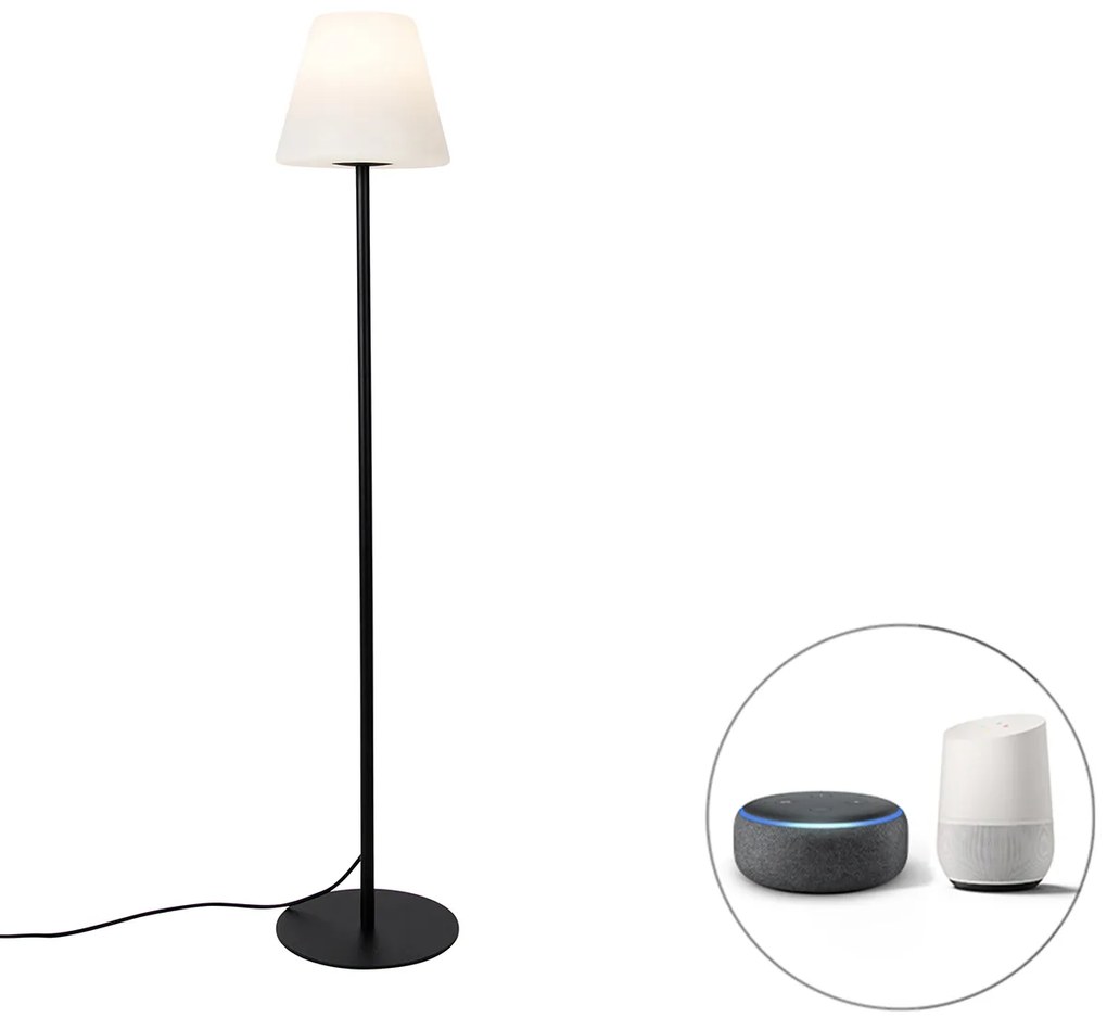 LED Candeeiro de pé exterior inteligente preto com Wi-Fi A60 - Virginia Moderno