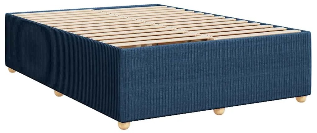 Cama com molas/colchão 160x200 cm tecido azul