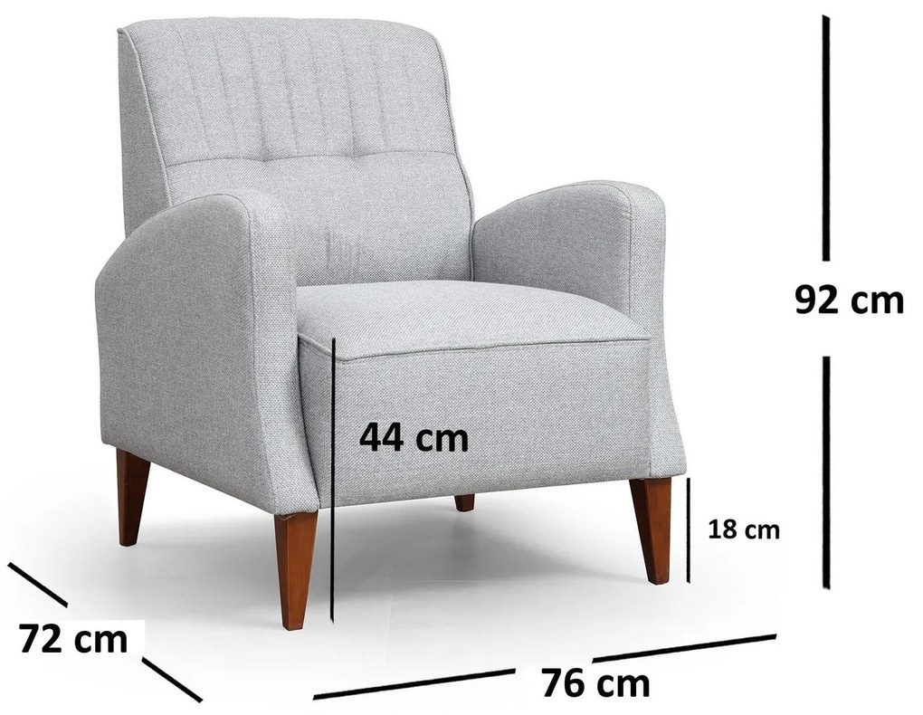 Cadeira Wing Montana – Cinzento – 76 cm x 72 cm x 92 cm