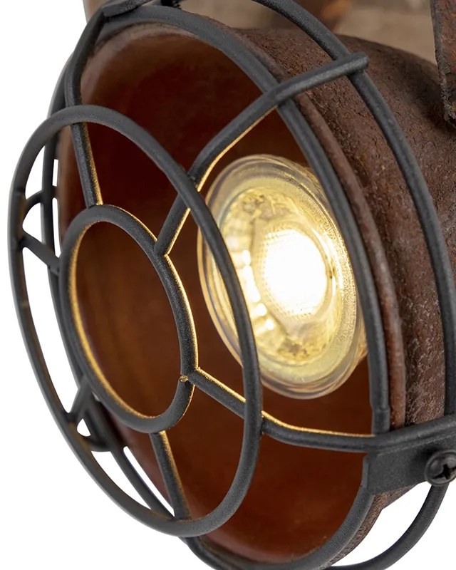 Projetores industriais inclináveis castanho ferrugem com madeira - Gina