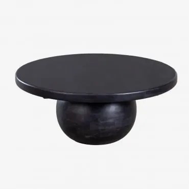 Mesa De Centro De Madeira De Manga Dalen Preto Claro - Sklum