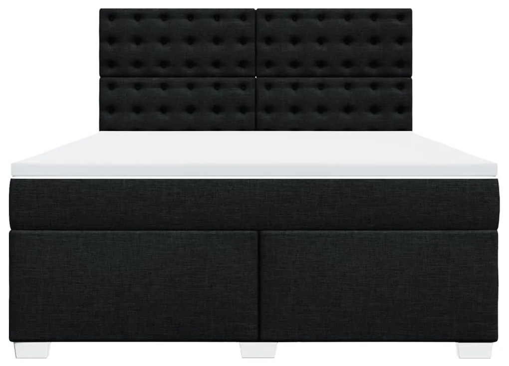 Cama com molas/colchão 180x200 cm tecido preto