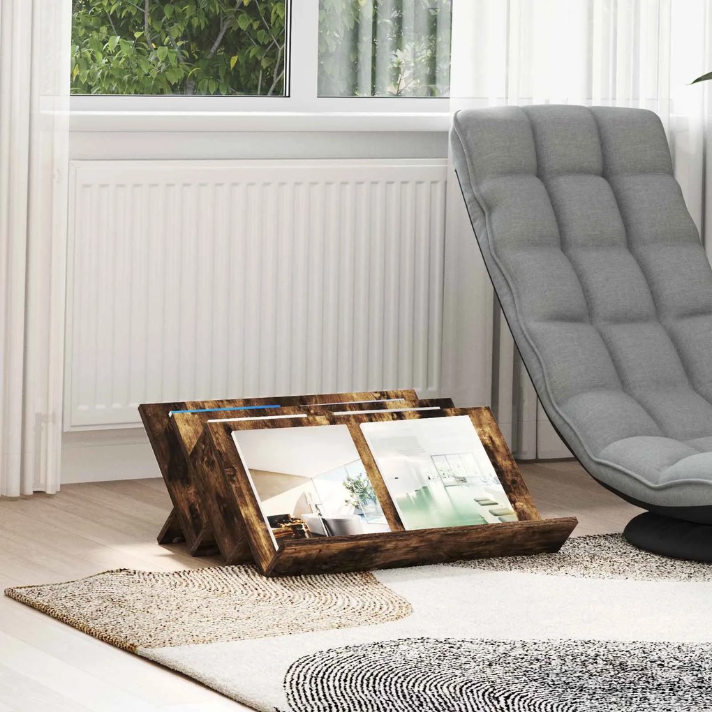 vidaXL Estante de Revistas Carvalho Defumado 65 x 53 x 28,5 cm