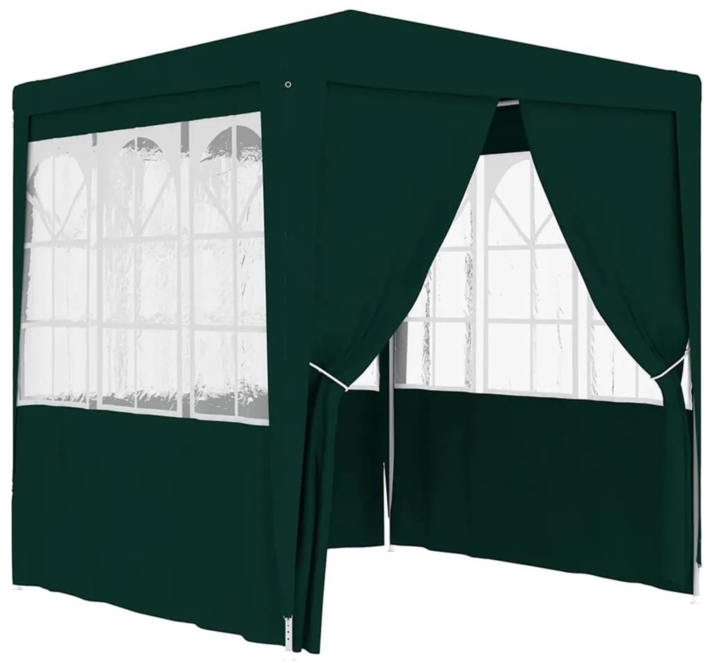 Tenda festas profissional c/ paredes laterais 2x2m 90g/m² verde