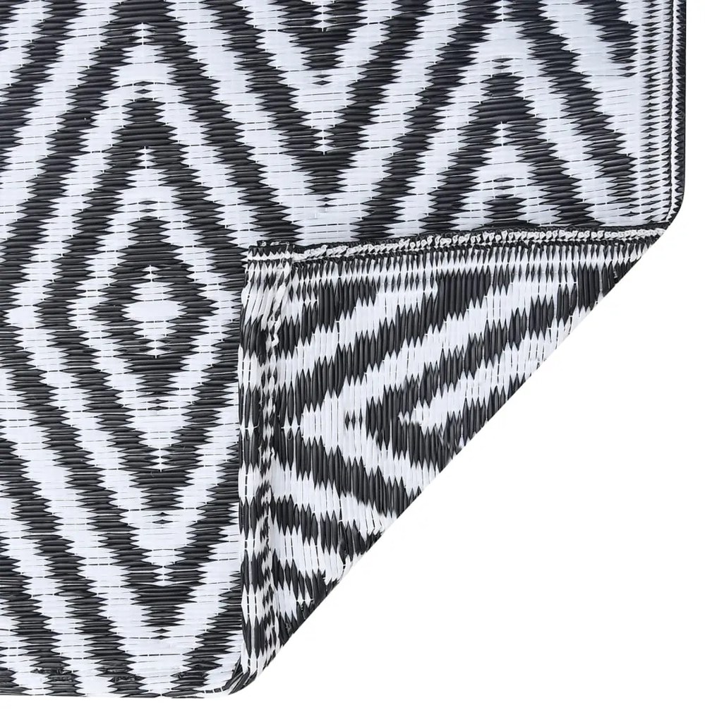 Tapete de exterior 120x180 cm ARAKIL PP branco e preto