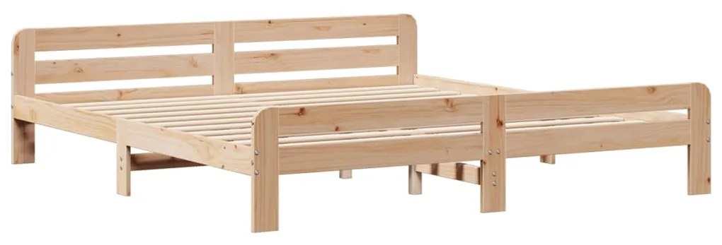 Cama sem colchão 200x200 cm madeira de pinho maciça