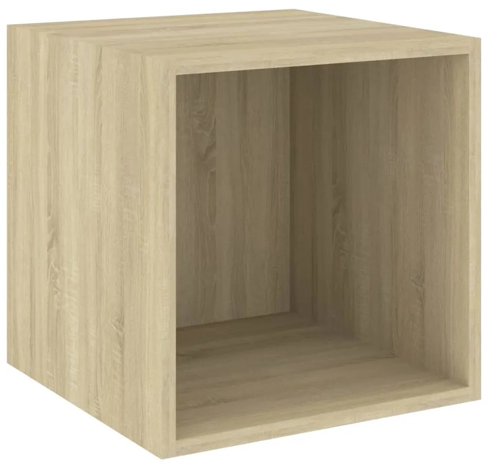 4 pcs conjunto móveis de TV derivados madeira carvalho sonoma