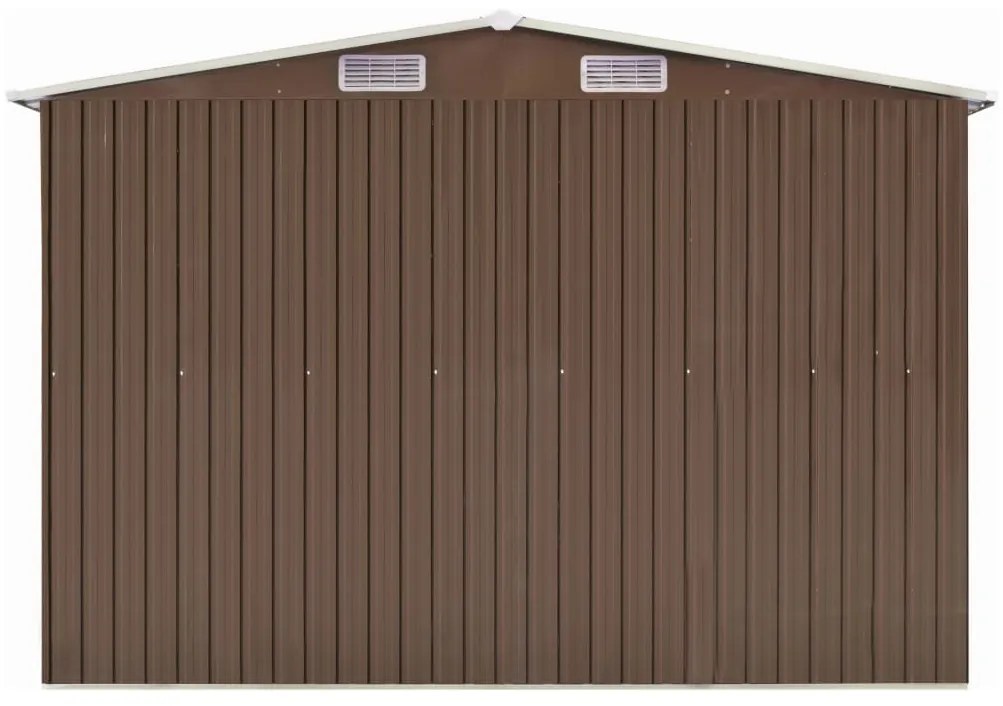 Abrigo de jardim 257x779x181 cm aço galvanizado castanho