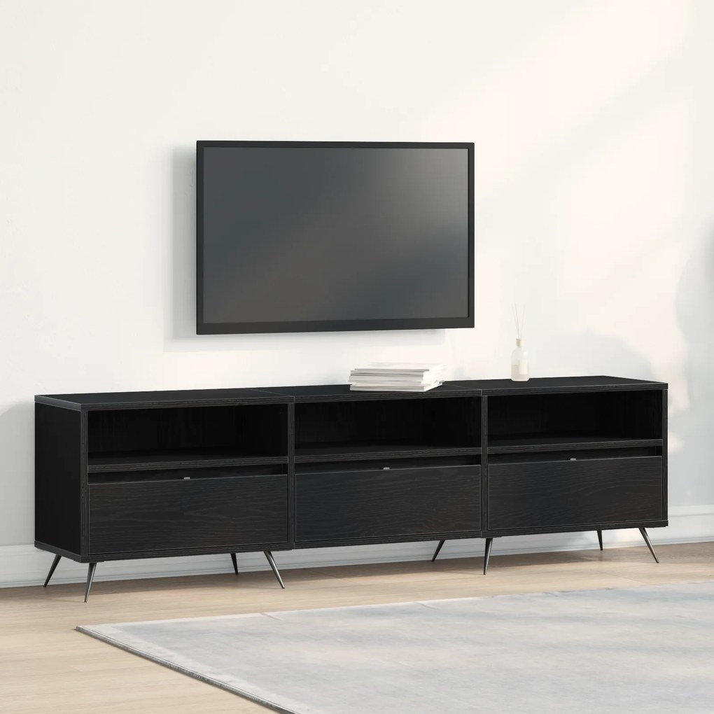 vidaXL Móvel para TV Preto 150x30x44,5 cm em Madeira Trabalhada