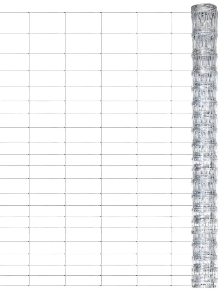 vidaXL Cerca de jardim 50x1,25 m aço galvanizado prateado