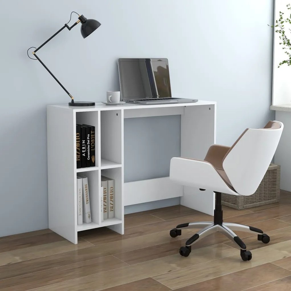 808341 vidaXL Secretária 102,5x35x75 cm contraplacado branco
