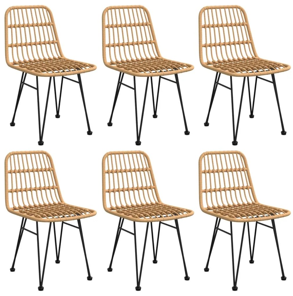 7 pcs conjunto de jantar para jardim vime PE