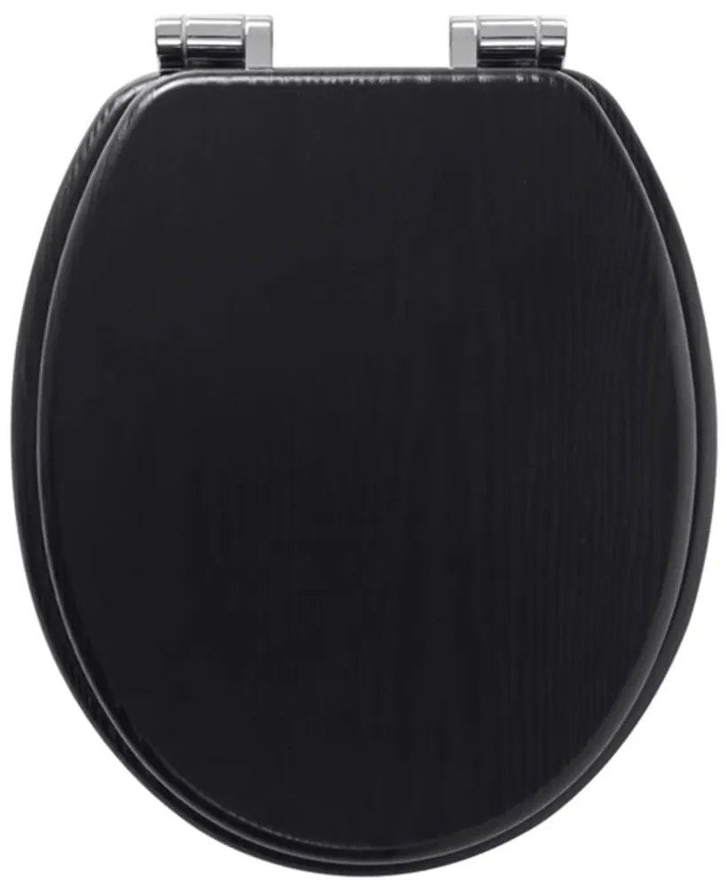 Assento de sanita com fecho suave Blackwash MDF preto 252030746