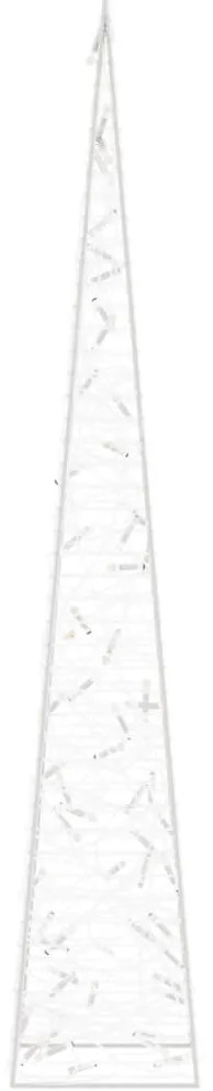 Cone de iluminação decorat. c/ LEDs acrílico 120 cm branco frio