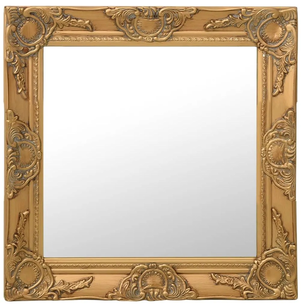 Espelho de parede estilo barroco 50x50 cm dourado