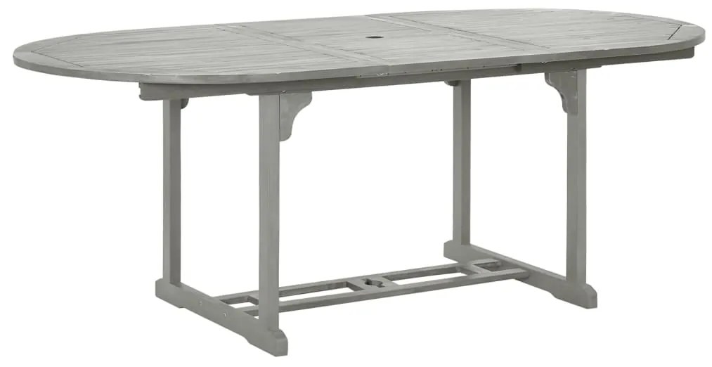 Mesa de Jardim 200 x 100 x 75 cm Madeira Maciça de Acácia Cinza