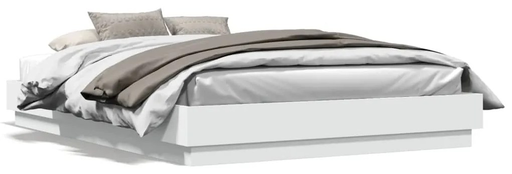 vidaXL Estrutura de cama 160x200 cm derivados de madeira branco