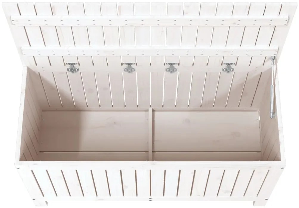 Caixa de arrumação jardim 115x49x60 cm pinho maciço branco
