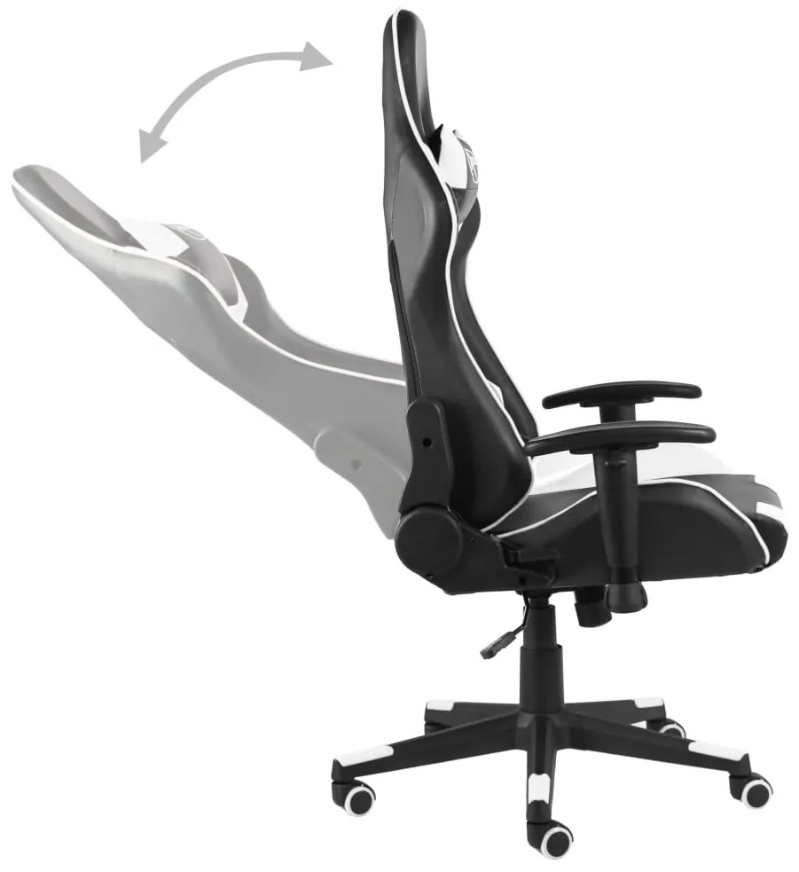 Cadeira de gaming giratória PVC branco