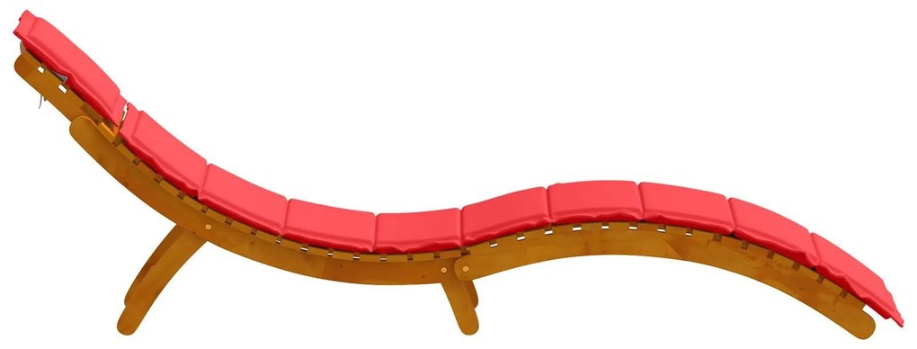 Espreguiçadeiras vidaXL com almofadas 2 pcs Vermelho Madeira de Acácia