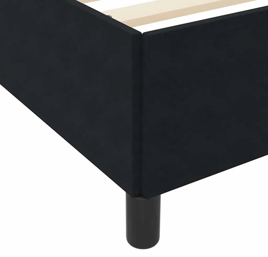 Estrutura da Cama Preto e Branco e Preto 160 x 200 cm Veludo