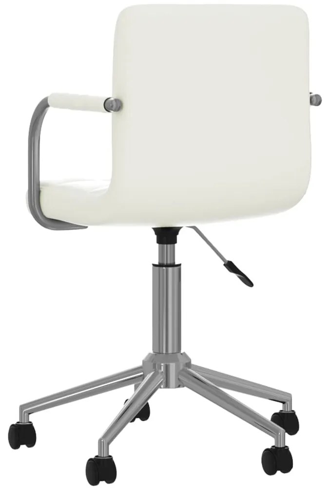 Cadeira de jantar giratória couro artificial branco