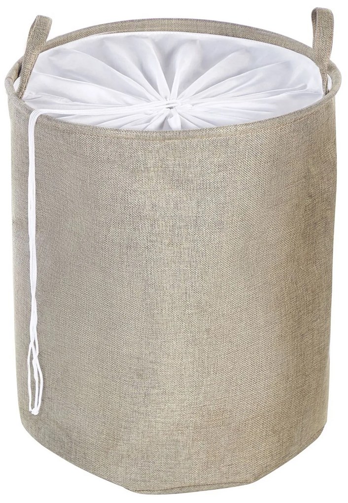 Conjunto de 2 cestos em tecido de poliéster branco e creme SAMTI Beliani