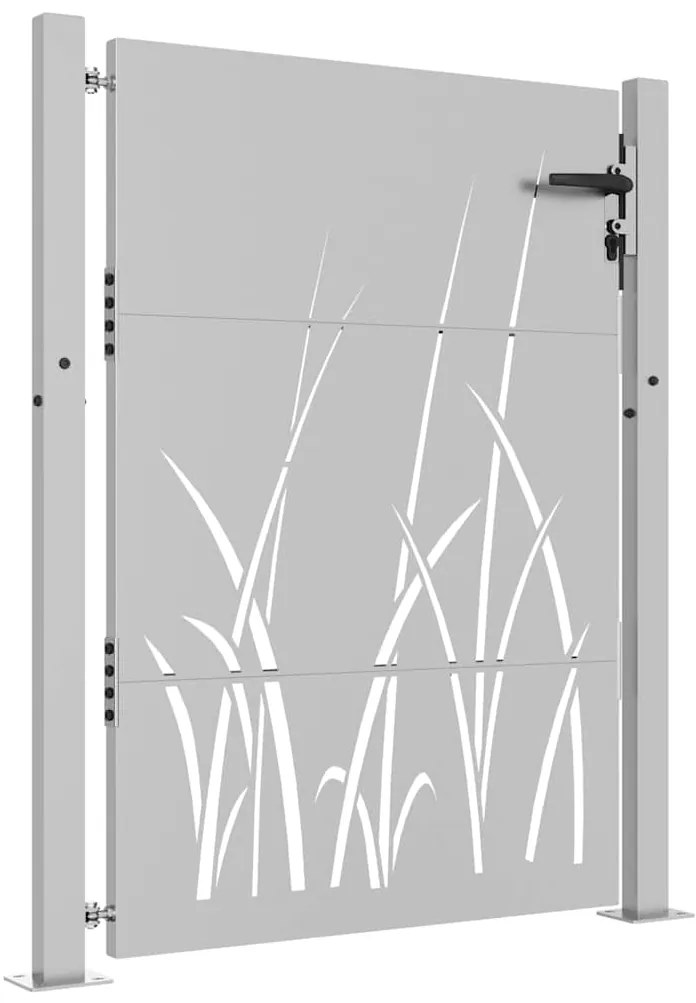 Portão de jardim 105x130 cm aço corten design erva