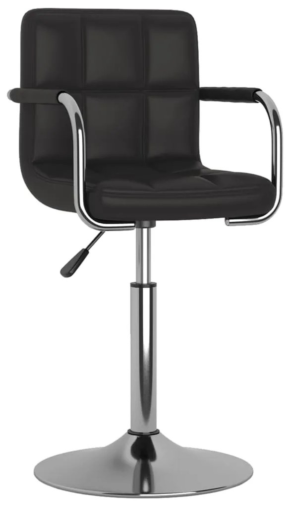 Cadeiras de jantar giratórias 2 pcs couro artificial preto