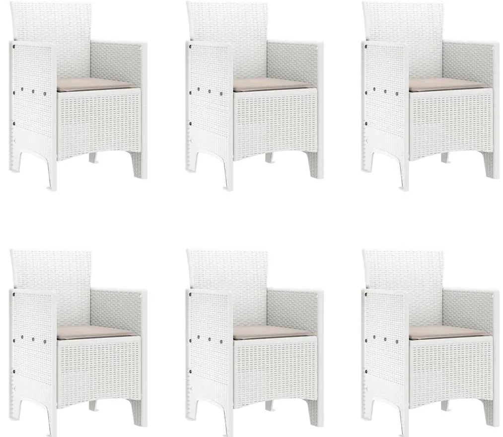 Conjunto de Jantar de Jardim 7 pcs Branco 200 x 100 x 73 cm