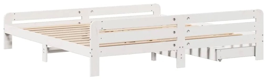 Cama sem colchão 180x200 cm madeira de pinho maciça branco