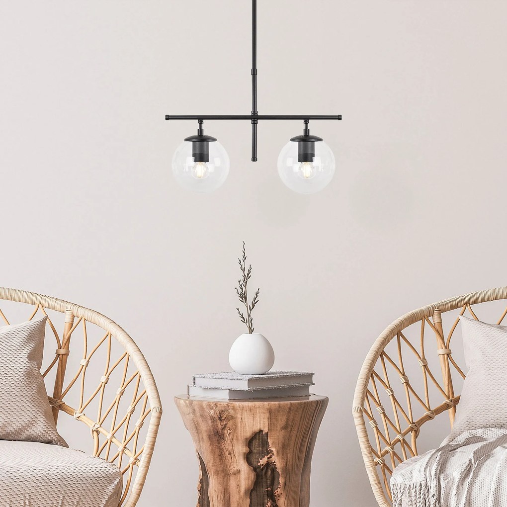 Candeeiro de Teto Roe – Preto – 52 x 15 x 36-76 cm