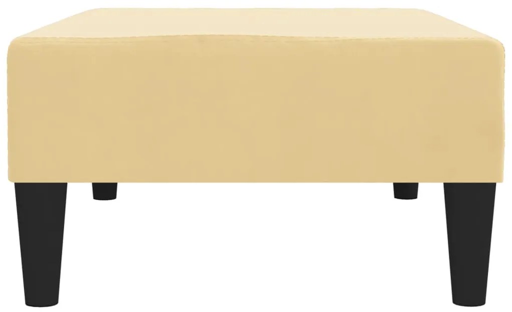 Apoio de pés 78x56x32 veludo cor creme