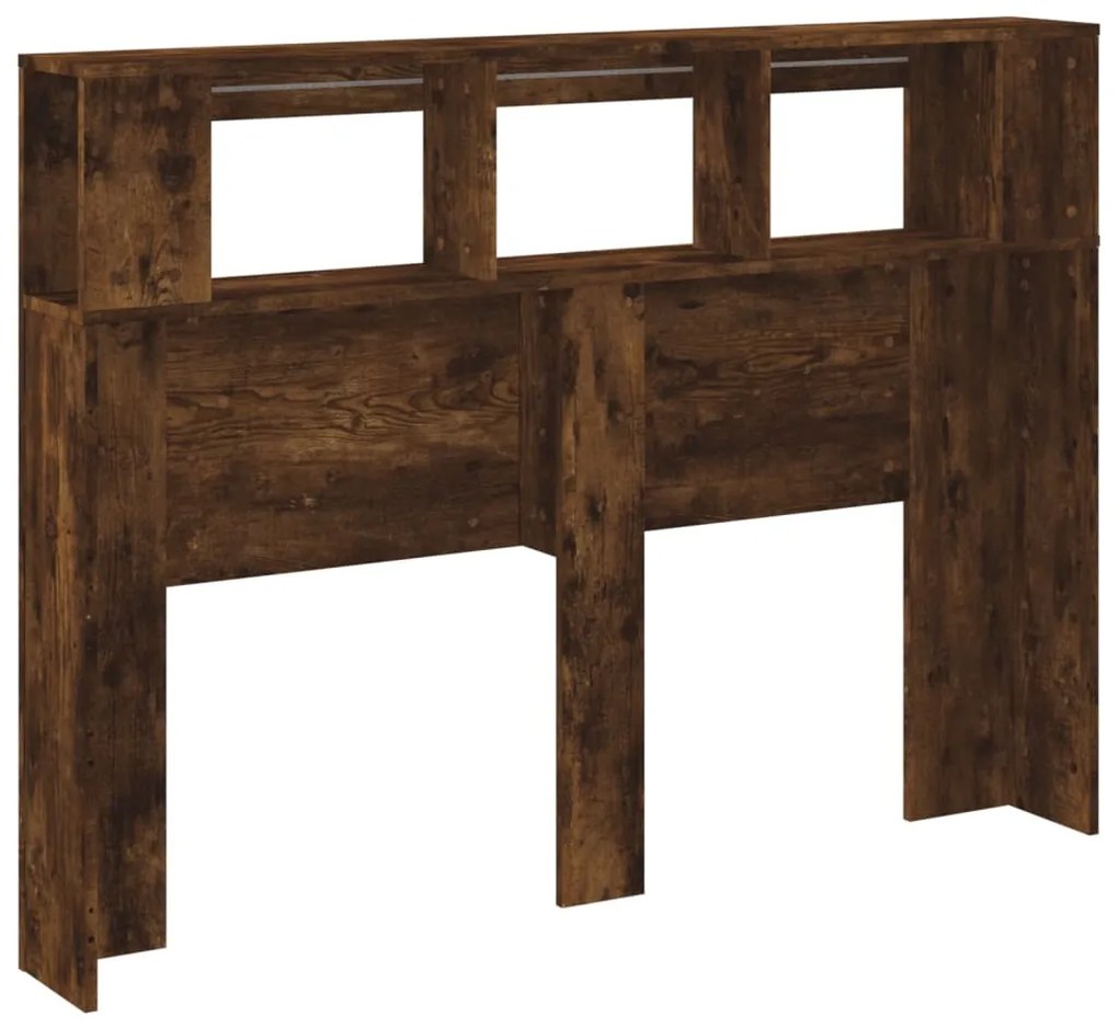 Cabeceira c/ LEDs 140x18,5x103,5 cm carvalho fumado
