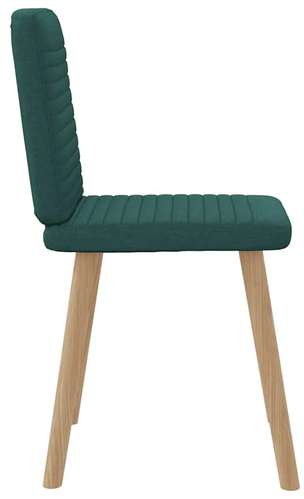 Cadeiras de jantar 6 pcs tecido verde-escuro