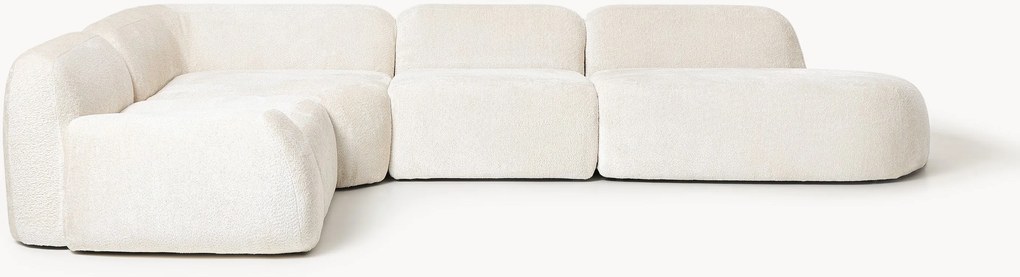 Sofá de canto modular XL em teddy-bouclé Wolke (4 lugares)