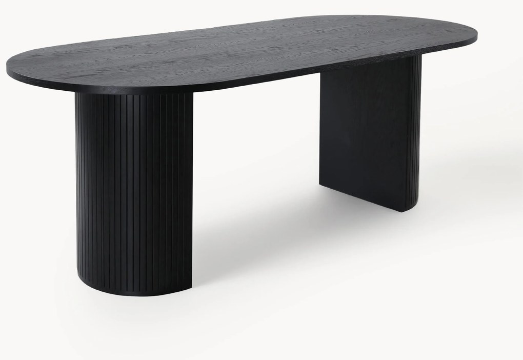 Mesa de jantar oval em madeira Bianca, 200 x 90 cm