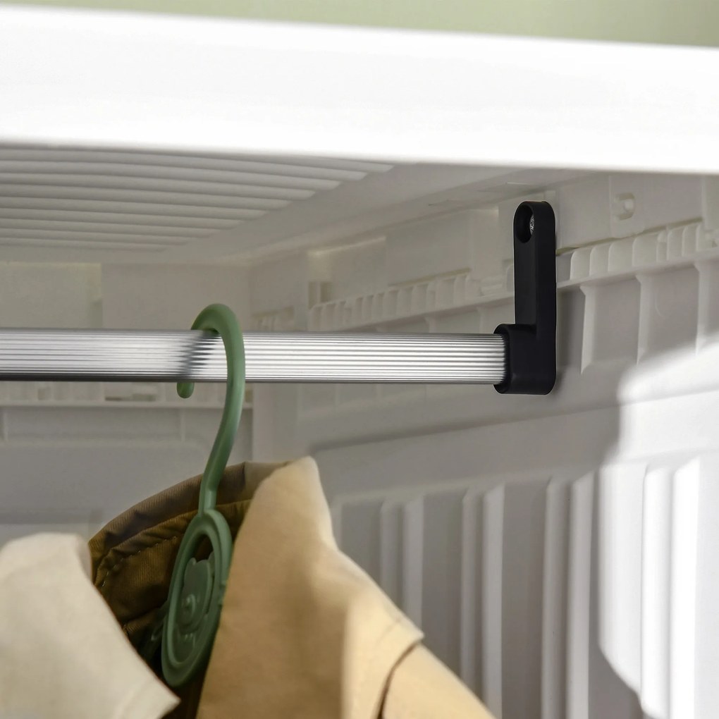 Armário de Roupas Dobrável Armário Portátil com 4 Portas Magnéticas 5 Prateleiras de Armazenamento e 1 Barra para Pendurar para Dormitório Corredor 69