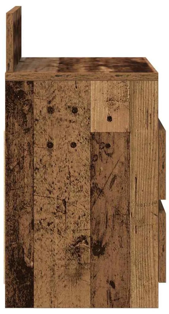 Mesa de cabeceira com 2 gavetas 40x33x60 cm madeira velha