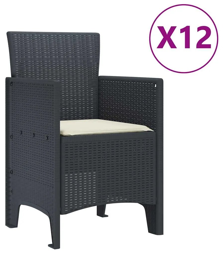 Conjunto de Jantar de Jardim 13 pcs Antracite Grande