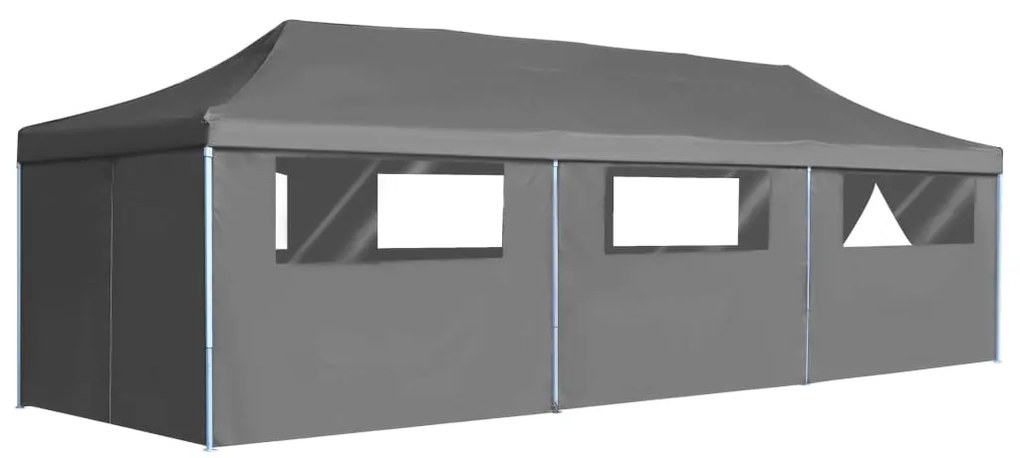 vidaXL Tenda para festas pop-up dobrável c/ 8 paredes 3x9 m antracite