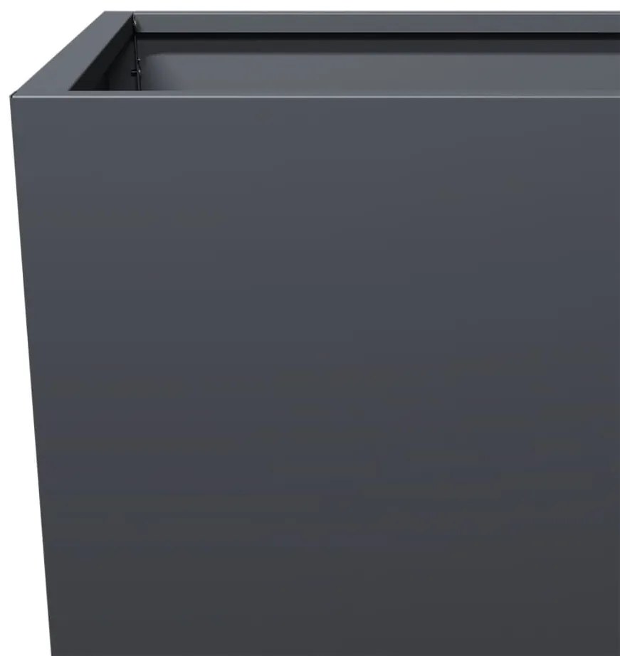 Vaso/floreira de jardim 2 pcs 35x35x75 cm aço antracite