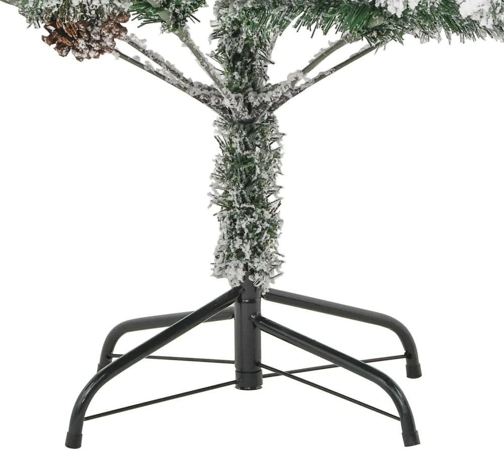 Árvore de Natal pré-iluminada c/ flocos neve e pinhas PVC/PE
