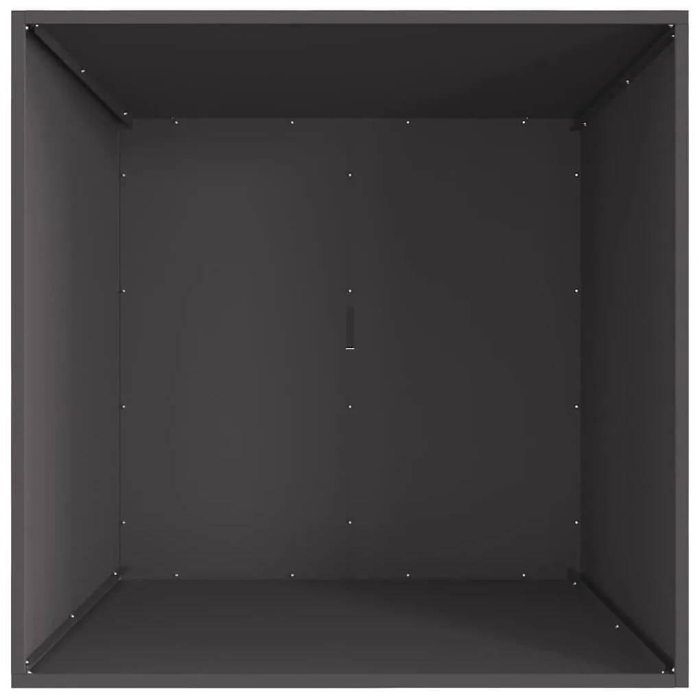 Fogueira Quadrada vidaXL Preta 80x80x40 cm em Aço